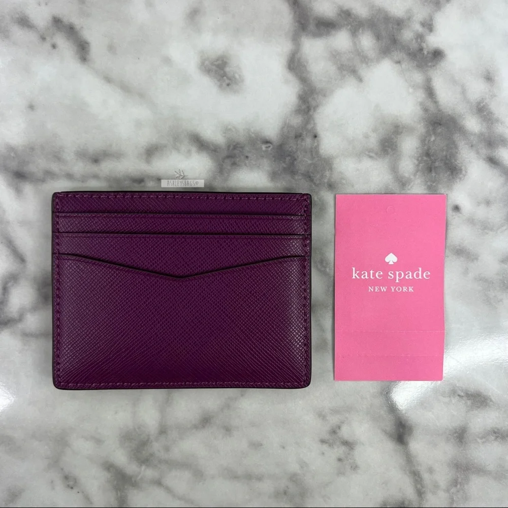 Kate Spade Staci Plum Pie Small Satchel Crossbody & Slim Card Holder Wallet - Picture 14 of 16